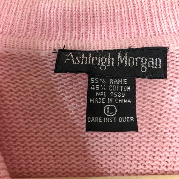 Ashleigh Morgan Vintage Knit Sweater Girl Core Pink Cardigan Sweater - Picture 3 of 6